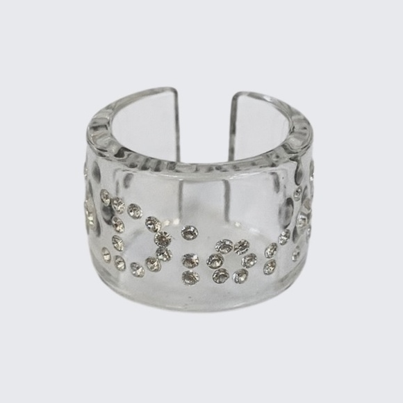 Authentic Christian Dior by John Galliano Swarovski Crystal Acrylic Ring Size 6 - Picture 1 of 3